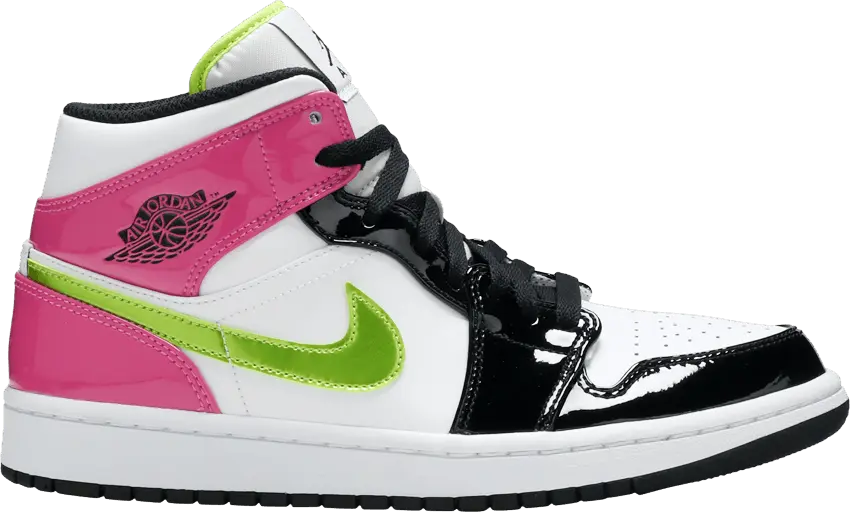  Jordan 1 Mid White Black Cyber Pink