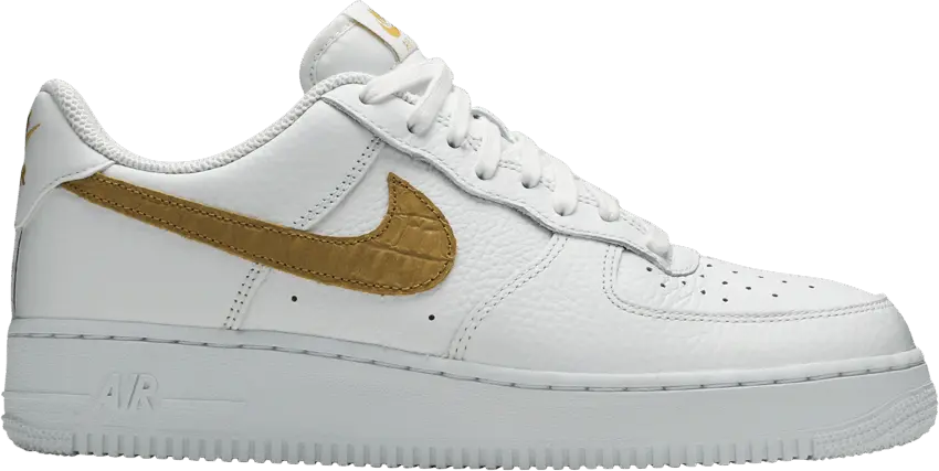  Nike Air Force 1 Low Pony Hair Snakeskin Club Gold