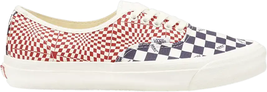  Vans Authentic Logo Check Violet Indigo Racing Red