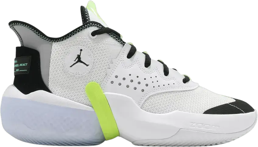 Jordan React Elevation PF White Black Green Glow