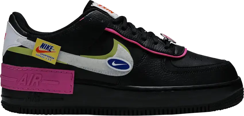  Nike Air Force 1 Low Shadow Removable Patches Black Pink (Women&#039;s)