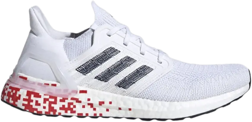  Adidas Wmns UltraBoost 20 &#039;Digital Pixel - White Scarlet&#039; Sample