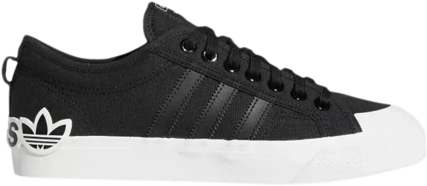  Adidas Nizza &#039;Oversize Heel Logo - Core Black Gum&#039;