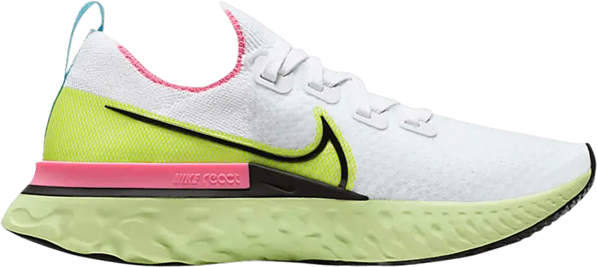  Nike React Infinity Run Flyknit White Volt Pink Blast (Women&#039;s)