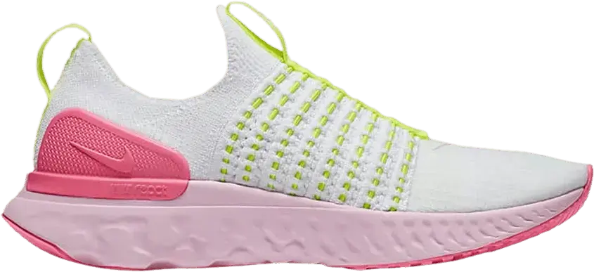 Nike Wmns React Phantom Run Flyknit 2 &#039;White Volt Pink Glow&#039;
