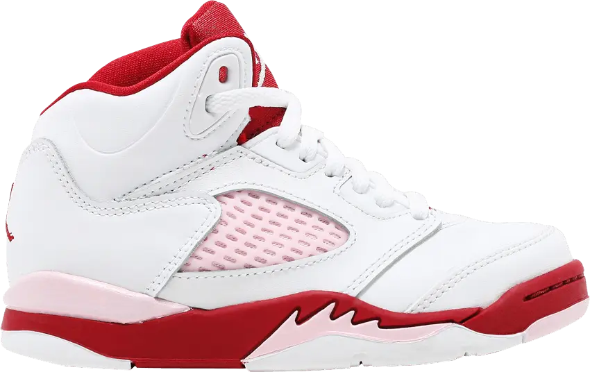  Jordan 5 Retro White Pink Red (PS)