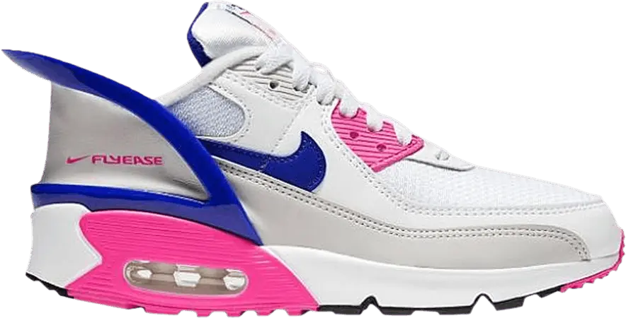 Nike Air Max 90 FlyEase GS &#039;White Pink Glow Concord&#039;