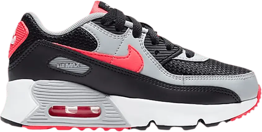  Nike Air Max 90 Black Radiant Red Wolf Grey (PS)