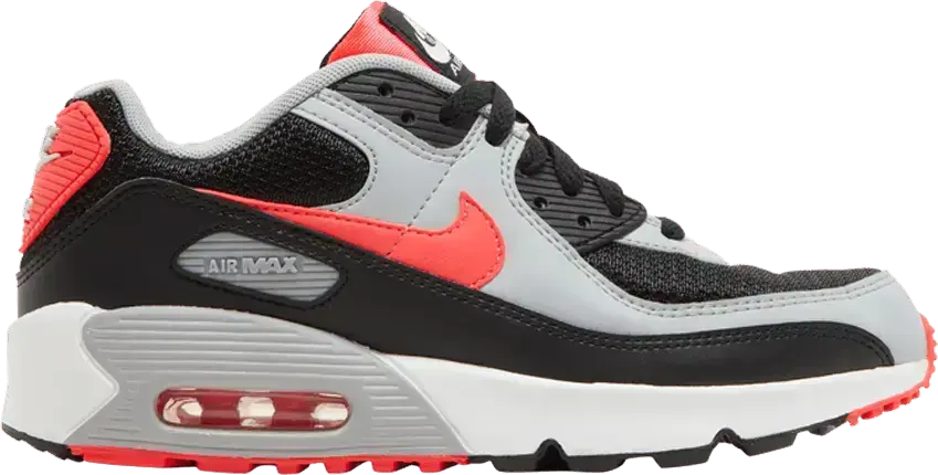  Nike Air Max 90 Black Radiant Red Wolf Grey (GS)