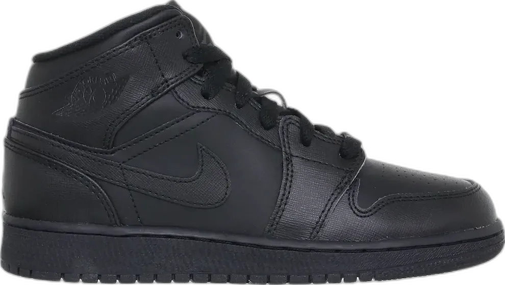  Jordan 1 Mid Triple Black (2012) (GS)