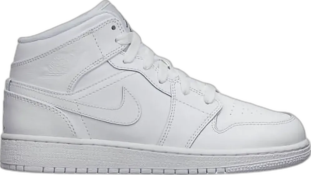  Jordan 1 Mid Triple White (2012) (GS)