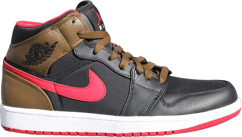  Jordan 1 Phat Black Red Olive