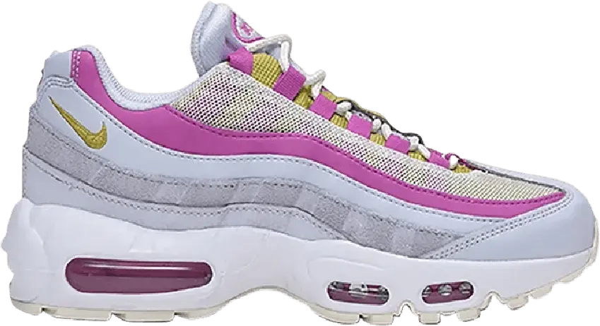  Nike Air Max 95 Football Grey Saffron Quartz Fire Pink (Women&#039;s)