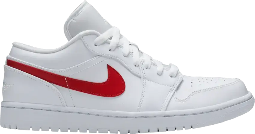  Jordan 1 Low White University Red (Women&#039;s)