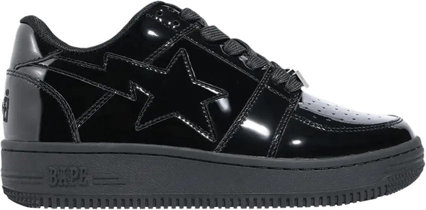  A Bathing Ape Bape Sta Low Patent Black