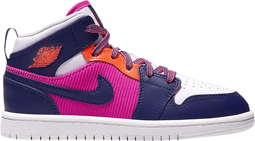  Jordan 1 Mid Fire Pink Barely Grape (PS)