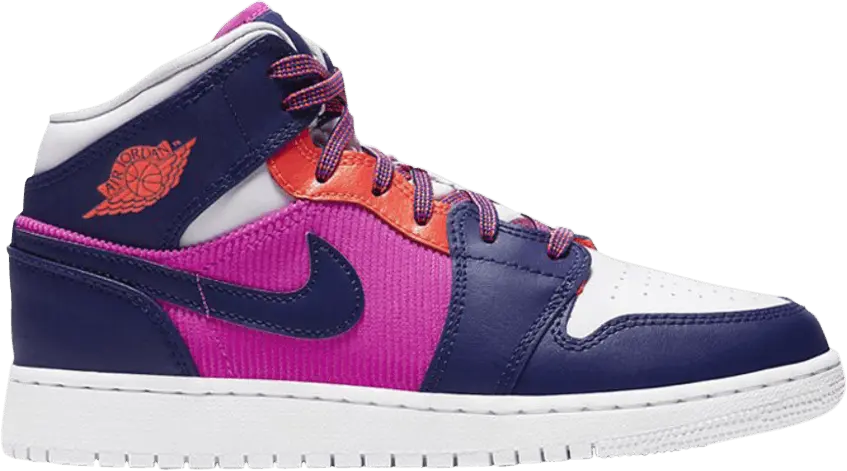  Jordan 1 Mid Fire Pink Barely Grape (GS)