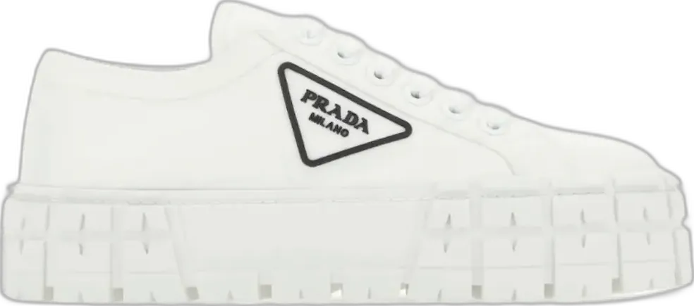  Prada Double Wheel Sneakers White Black (Women&#039;s)