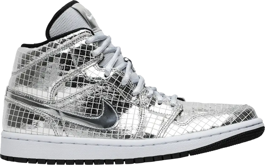  Jordan 1 Mid SE Disco Metallic Silver (Women&#039;s)