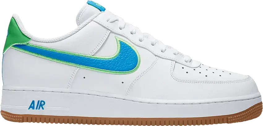  Nike Air Force 1 Low White Poison Green Photo Blue Gum