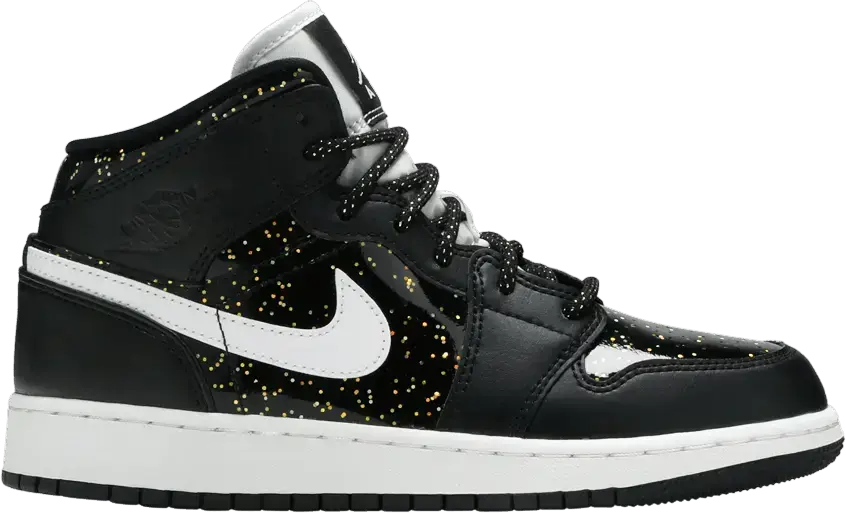  Jordan 1 Mid Black Speckle (GS)