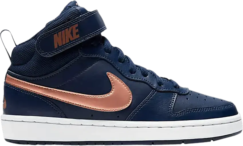  Nike Court Borough Mid 2 GS &#039;Navy Metallic Red Bronze&#039;