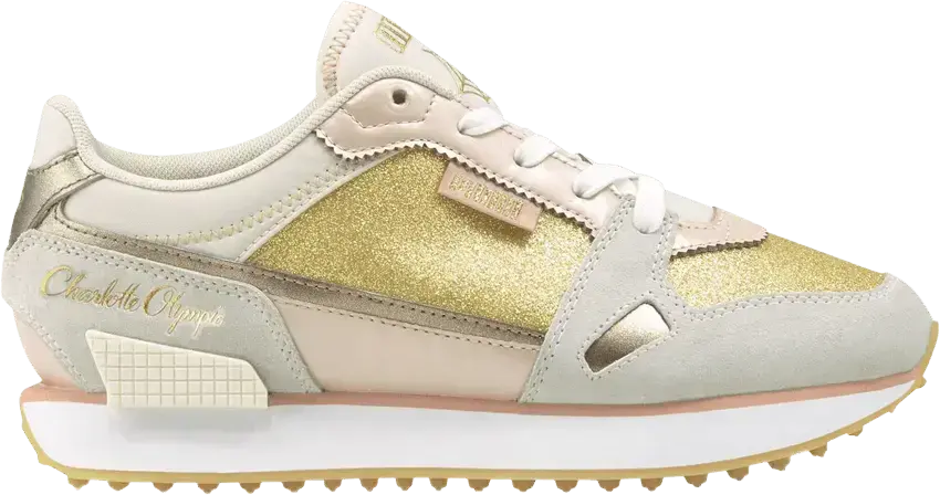  Puma Charlotte Olympia x Wmns Mile Rider &#039;Gold Glitter&#039;