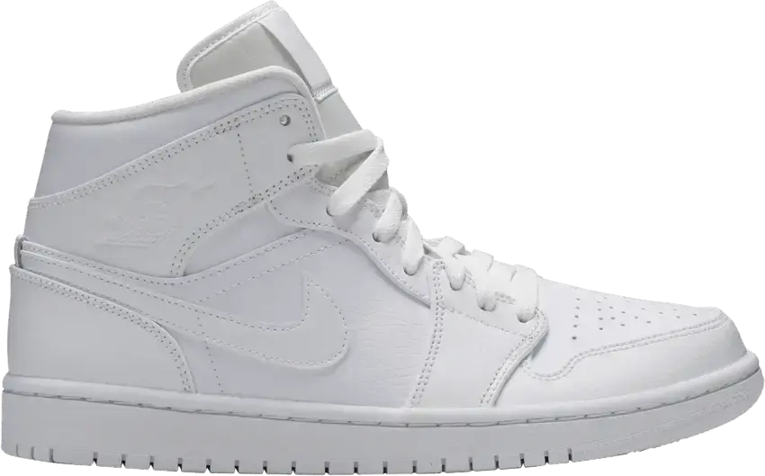  Jordan 1 Mid Triple White (2020)