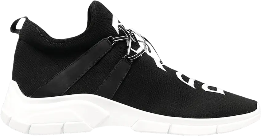  Prada Knit Fabric Sneakers &#039;Black White&#039;
