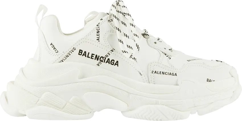  Balenciaga Wmns Triple S Sneaker &#039;All Over Logo - White&#039;