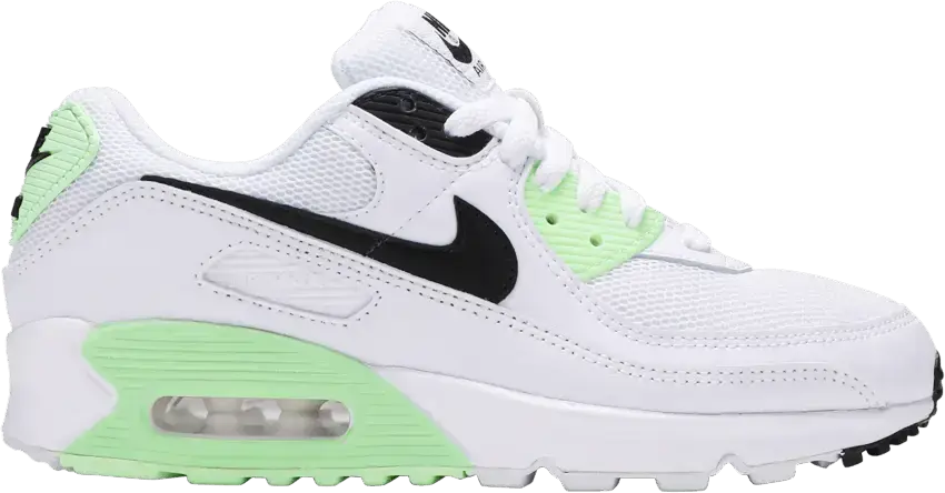  Nike Air Max 90 White Vapor Green Black (Women&#039;s)