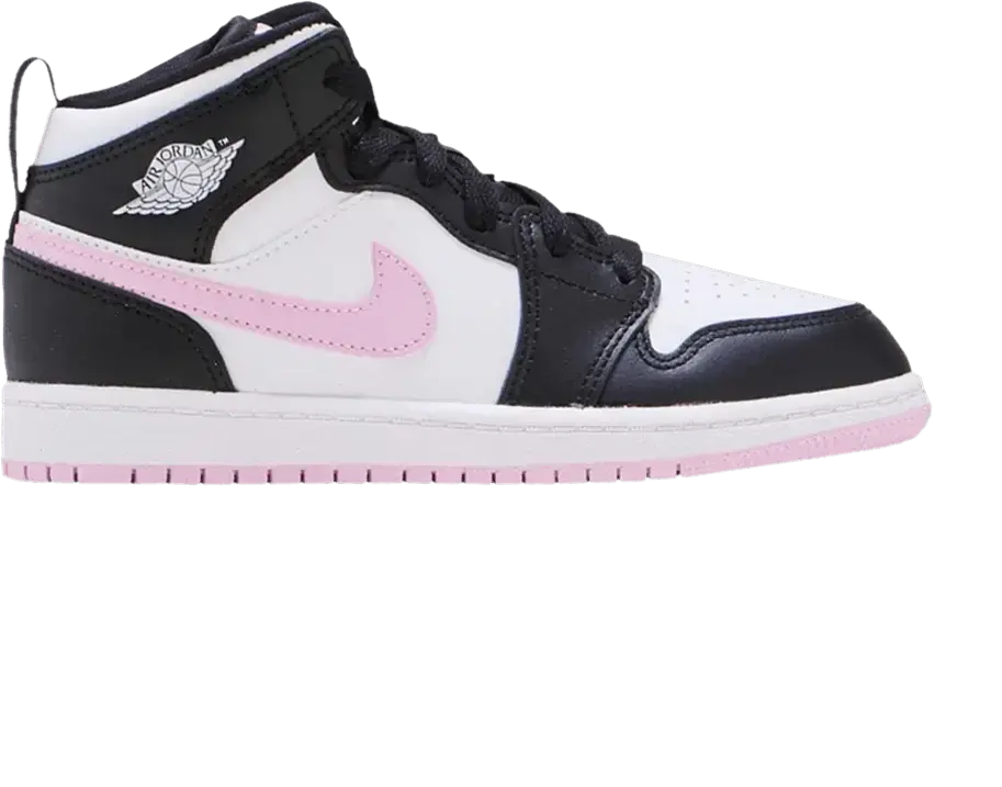  Jordan 1 Mid White Black Light Arctic Pink (PS)