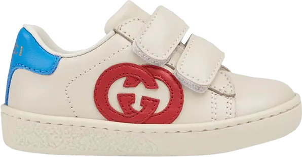  Gucci Ace Leather Kids &#039;Interlocking G - Mystic White Hibiscus&#039;