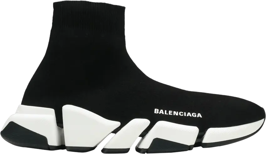  Balenciaga Speed 2 Trainer Knit &#039;Black White&#039;