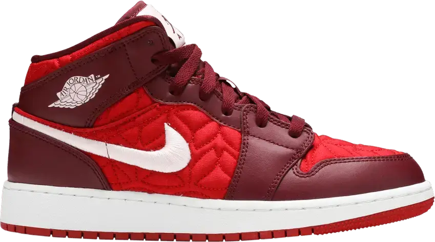  Jordan 1 Mid SE Red Quilt (GS)