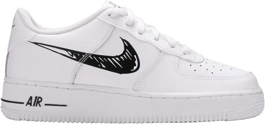  Nike Air Force 1 Low Sketch White Black (GS)