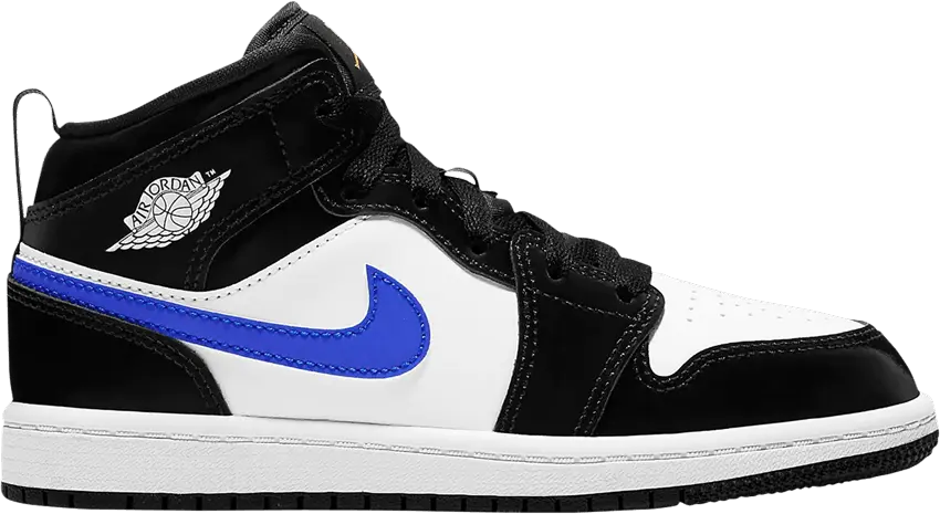  Jordan 1 Mid Black Racer Blue White (PS)