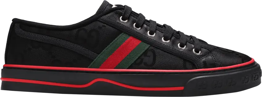  Gucci Off The Grid Tennis 1977 Low ECONYL Black GG Green Red