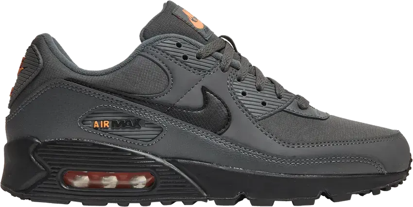  Nike Air Max 90 Iron Grey Black Total Orange