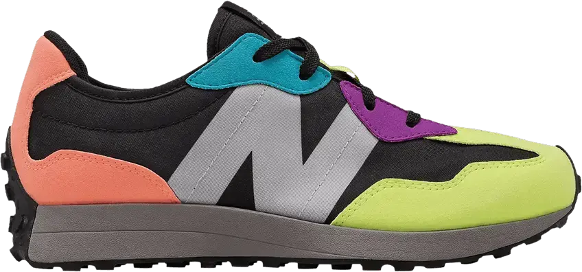  New Balance 327 Big Kid Wide &#039;Black Multi&#039;