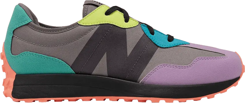  New Balance 327 Big Kid Wide &#039;Dark Violet Glow Light Aluminum&#039;