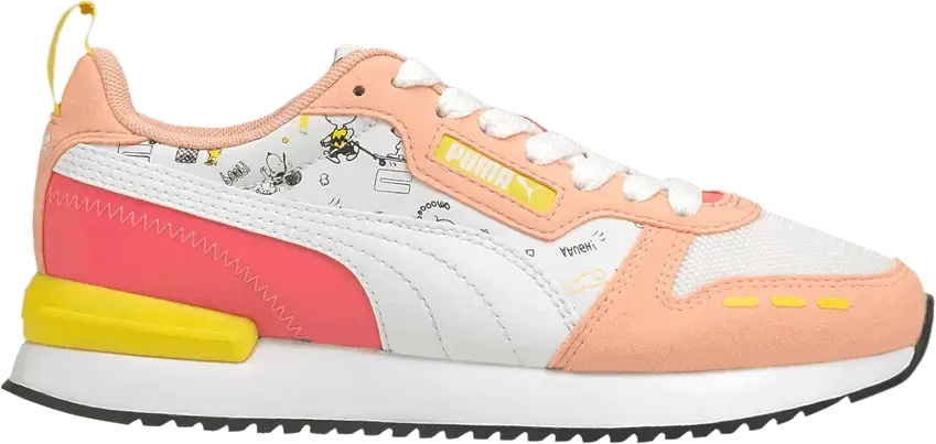  Puma Peanuts x R78 Jr &#039;Snoopy, Woodstock and Charlie Brown - Apricot Blush&#039;