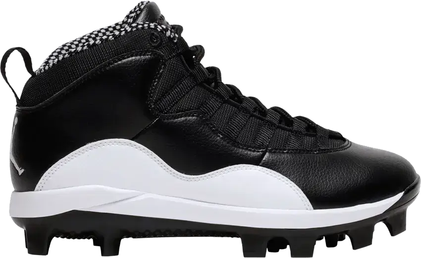  Jordan 10 Retro MCS Cleat Black White