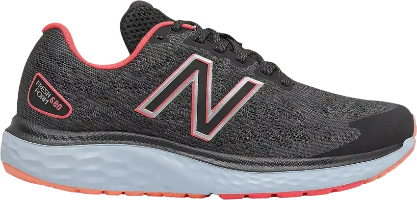  New Balance Wmns Fresh Foam 680v7 Wide &#039;Black Vivid Coral&#039;