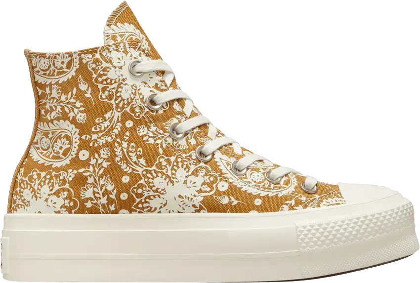  Converse Wmns Chuck Taylor All Star Platform High &#039;Fall Florals - Wheat&#039;