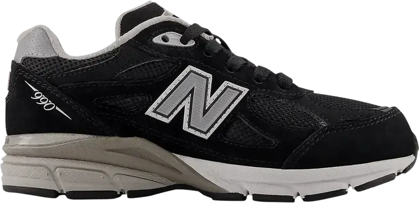  New Balance 990v3 Little Kid Wide &#039;Black Grey&#039;