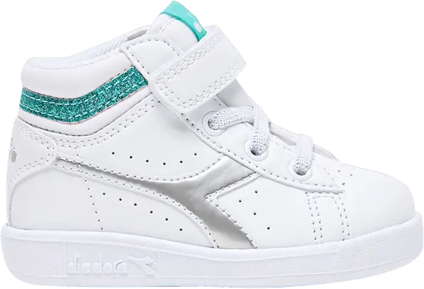  Diadora Game P High Toddler &#039;White Blue Turquoise&#039;