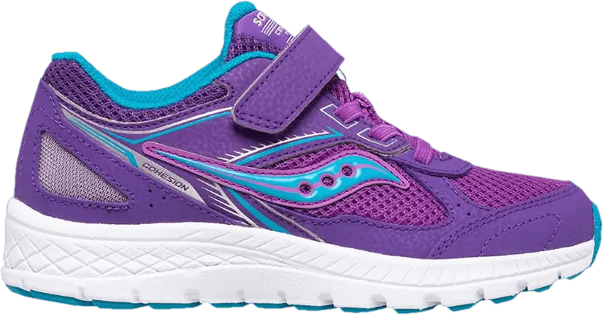  Saucony Cohesion 14 A/C Big Kid &#039;Purple Turq&#039;