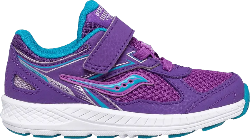  Saucony Cohesion 14 A/C Little Kid &#039;Purple Turq&#039;