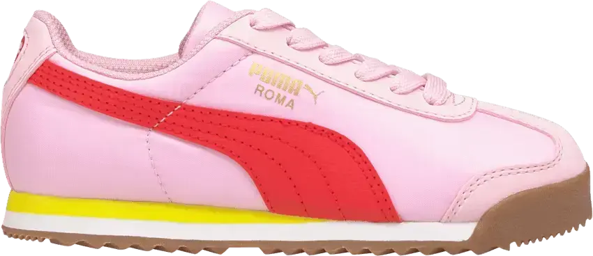  Puma Roma Basic Summer Little Kid &#039;Pink Lady Poppy Red&#039;